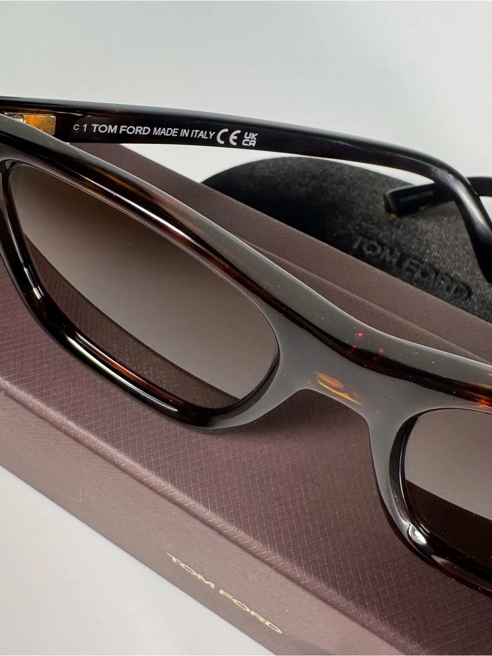 NWT Tom Ford Barron TF1179 ECO 52E Tortoise Brown Sunglasses 54mm Italy